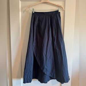 Laundry By Shelli Segal Deep Blue A-Line Wrap Skirt